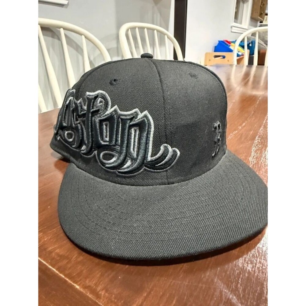 Boston Red Sox New Era 59FIFTY Big Logo Wrap Fitted Hat Black Size 7 1/4 MLB